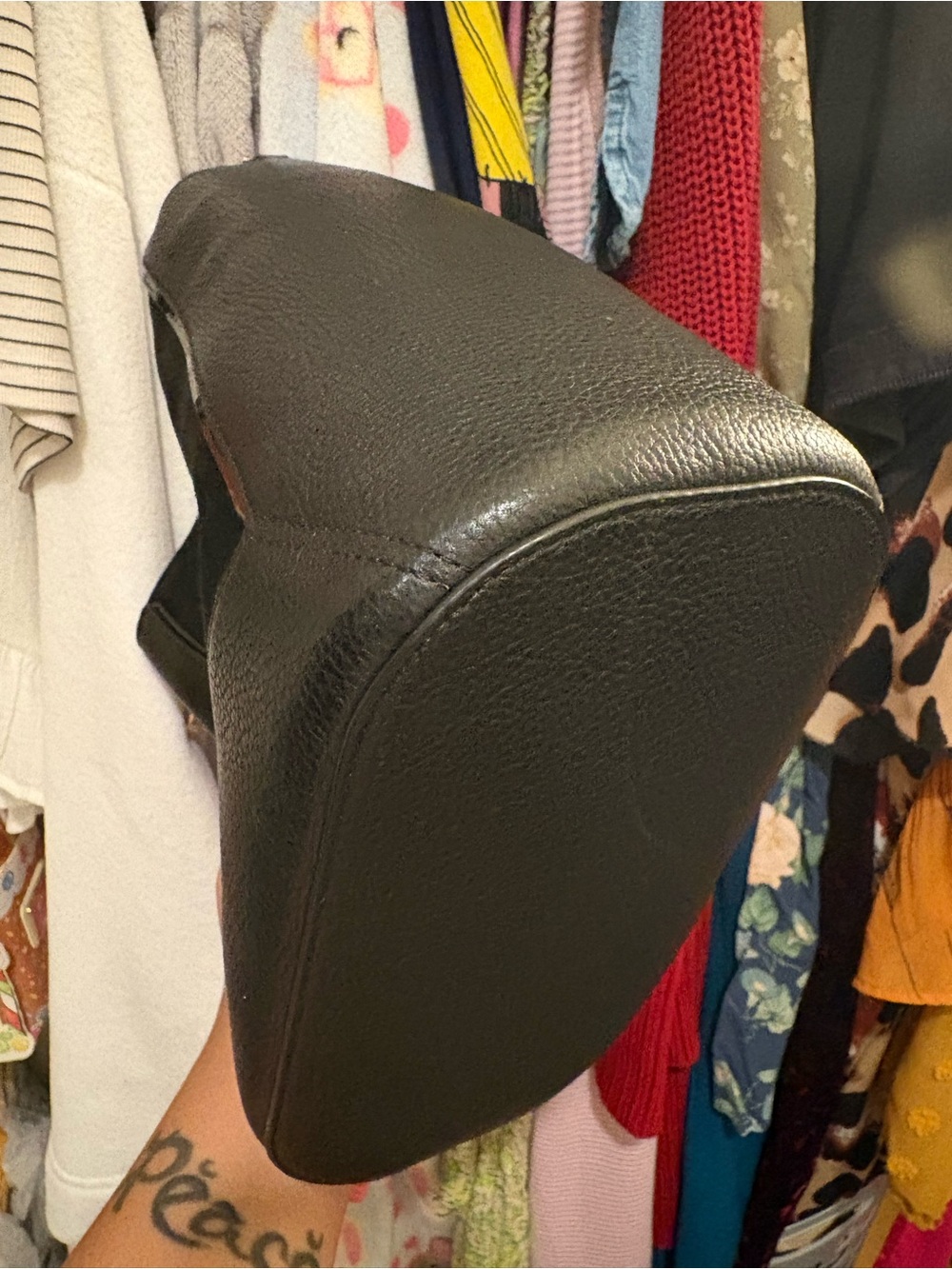 Kate Spade | Lena Bucket Handbag | Black Leather w/Suede - Picture 8 of 17
